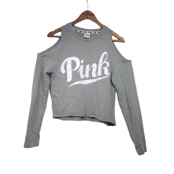 PINK Victoria's Secret Sweaters - PINK Victoria's Secret Cold Shoulder Gray Sweater